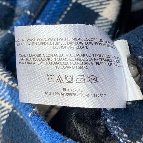 Orvis Men’s Heavy Flannel Plaid Button Down Shacket Blue White Size Medium - Picture 7 of 7